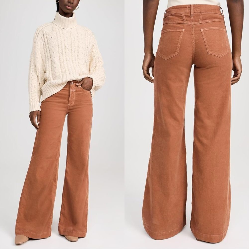 Closed Glow-Up Corduroy Orange Pants Wide Leg Size 28 - Picture 3 of 15